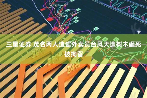 三星证券 茂名两人造谣外卖员台风天遭树木砸死被拘留